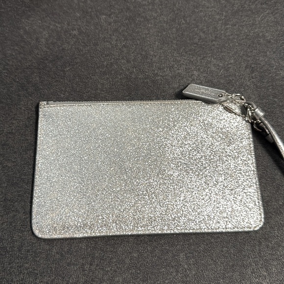 NWOT Coach large Silver sparkly wristlet w/ wrist strap - Picture 3 of 6